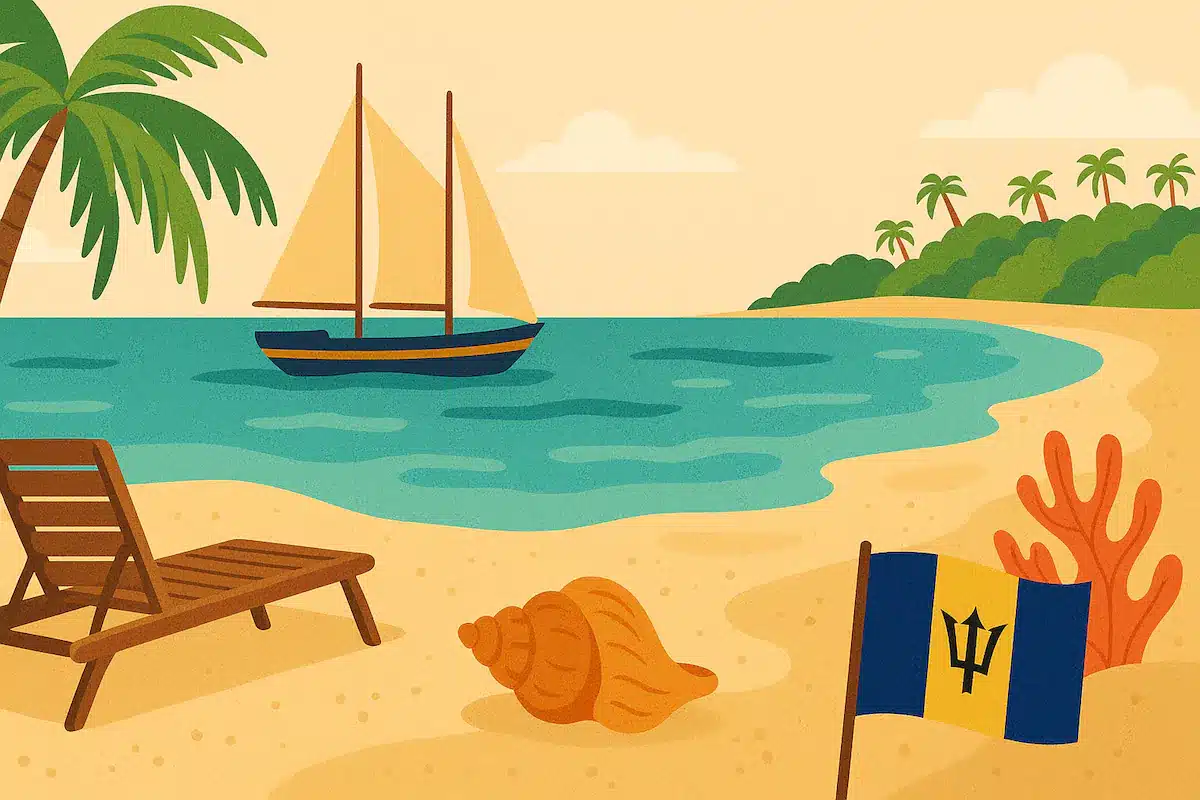 Appunti di viaggio- Barbados, le spiagge. Illustrazione blog per articolo a cura di Leonardo Pinto.