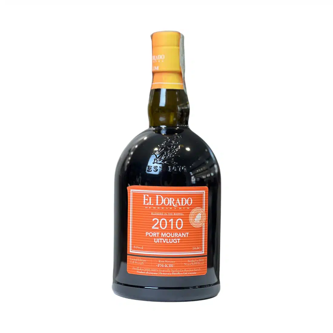 El Dorado Orange 2010 Blended in the barrel demerara rum